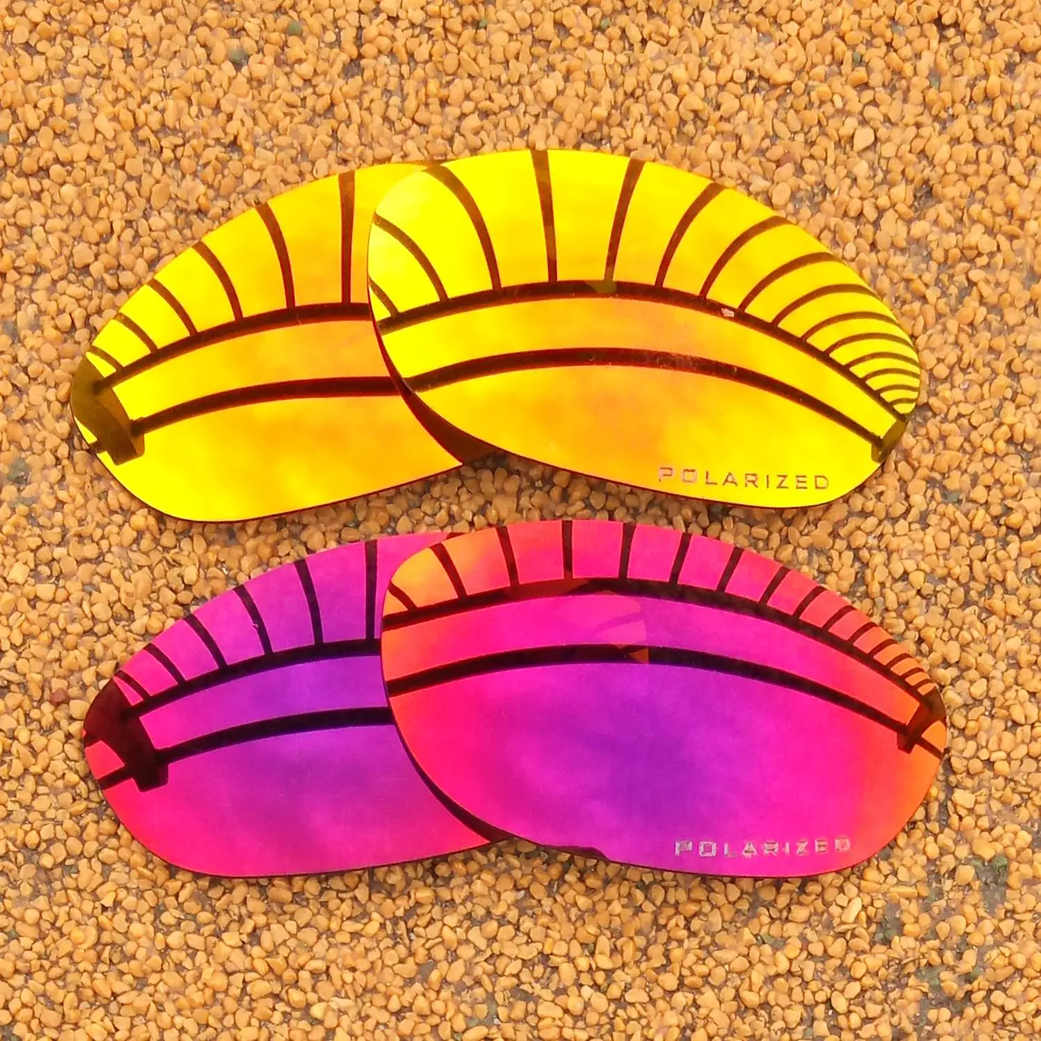 Оранжево красные зеркальные и Полуночное солнце поляризованные Сменные линзы