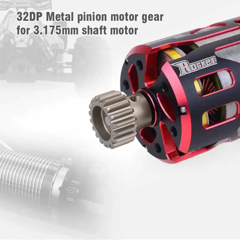 

SURPASS HOBBY 5PCS 32DP 3.175mm 12T 13T 14T 15T 16T Metal Pinion Motor Gear for 1/10 RC Car Truck