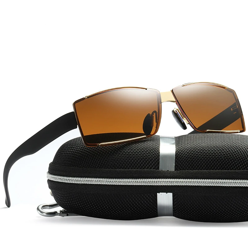 Поляризационные солнцезащитные очки мужские классические безрамные Квадратные