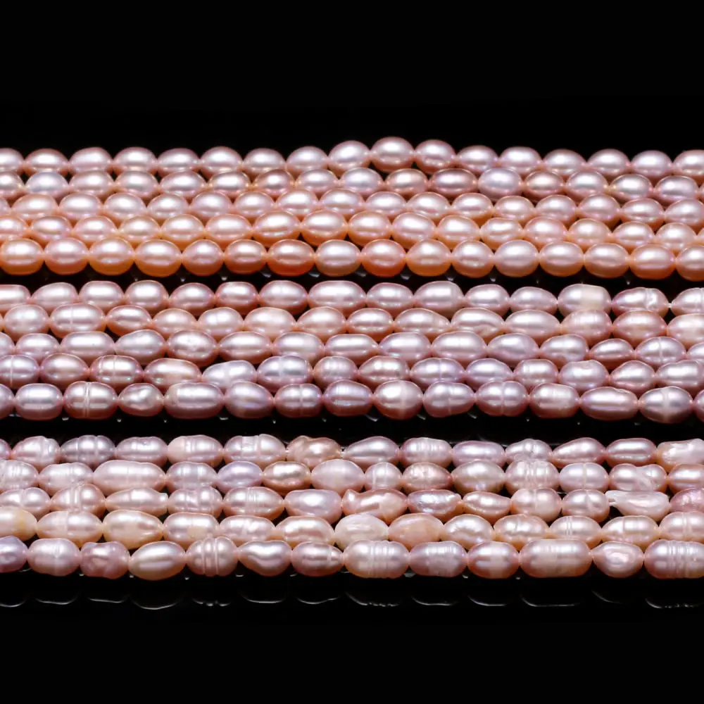 Natural Freshwater Pearl Beads High Quality Rice Shape Punch Loose for DIY Elegant Necklace Bracelet Jewelry Making 4-5MM | Украшения и