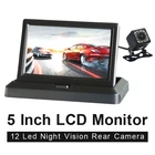 HD 5 дюймов 800*480 TFT LCD Складной автомобильный монитор обратной парковки и 12 камера заднего вида со светодиодной подсветкой
