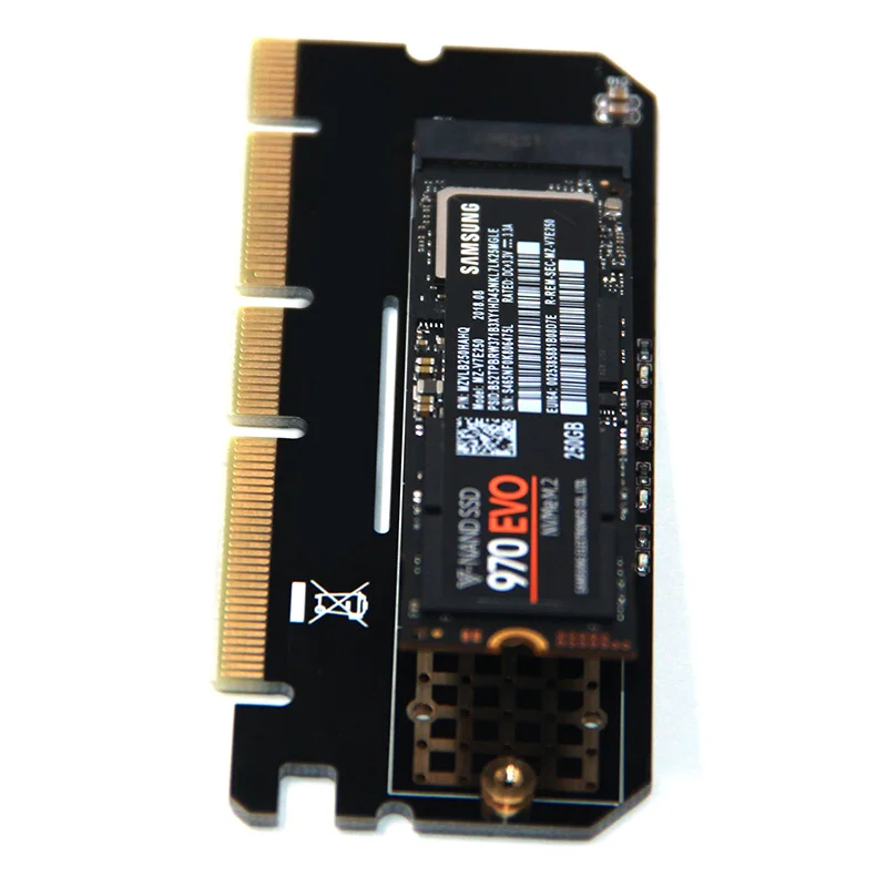 

New Hot NVME Adapter M.2 to PCIE3.0 Full Speed x16x8x4 Expansion Card MKEY Full Aluminum Box Cooling