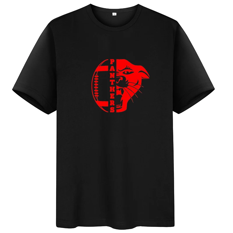 Srivb Panthers с мультяшным принтом короткий рукав Женский Tumblr черный белый хлопок