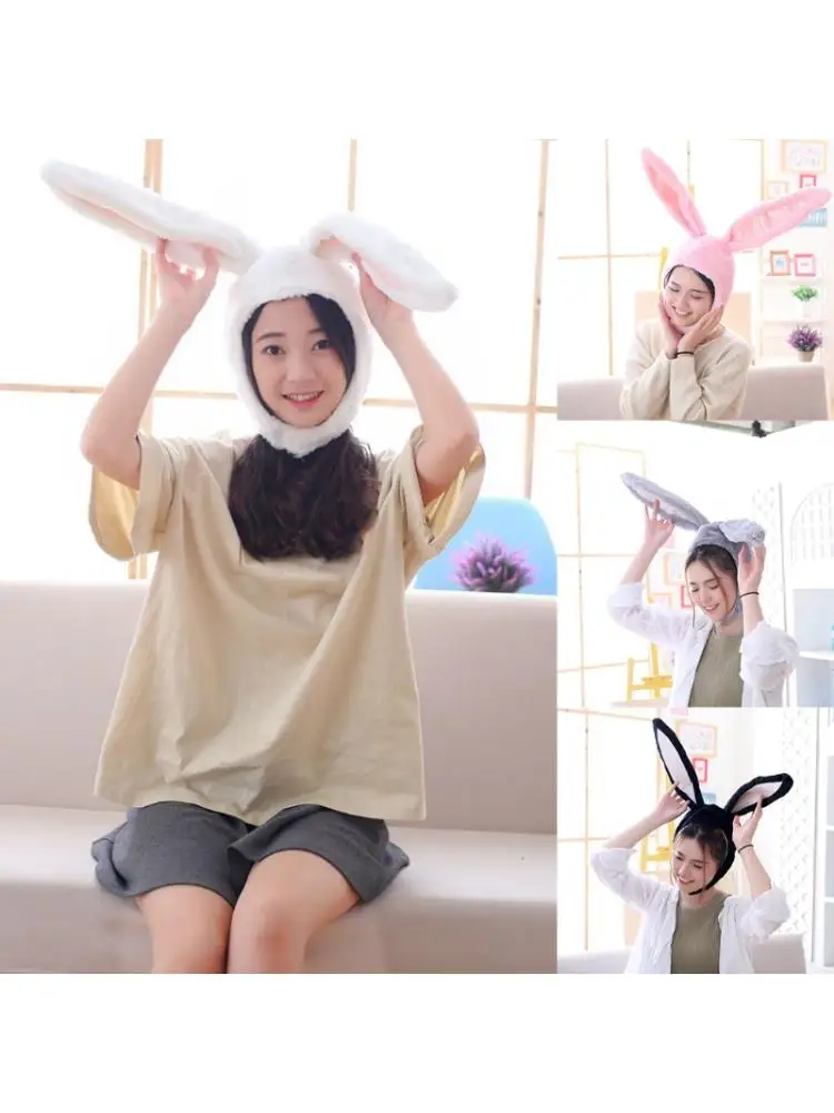 

Funny Plush Bunny Ears Hood Hat Rabbit Eastern Cosplay Costume Headwear Props