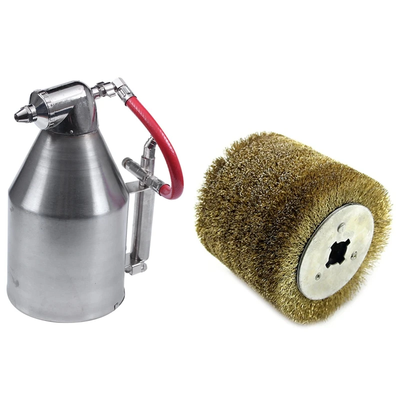 

1 Set 3500Ml Air Hopper Spray Tool With 6 Nozzles & 1 Pcs Wire Brush Wheel