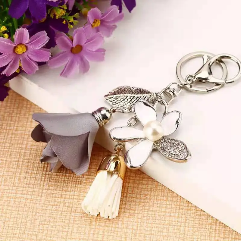 

Keychain Keyring Chain Carkey Female Cute Creative Pendant Bag Charmflower Clothing Hook