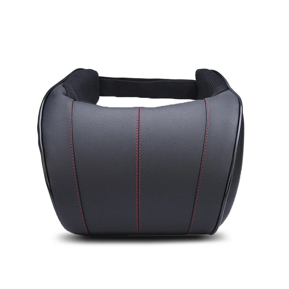 Автомобильная подушка для шеи регулируемая Кожаная с эффектом памяти на