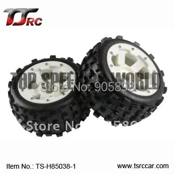 Пластиковая Ступица заднего колеса белая с комплектом шин Knobby X 2 шт. для 1/5 Hpi Baja 5B