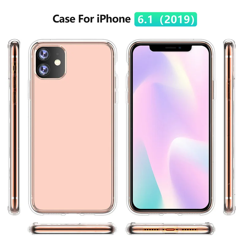 Противоударный чехол для телефона IPhone 11 XI Max XR2 2019 Прозрачная мягкая силиконовая