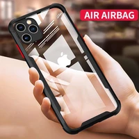luxury silicone airbag shockproof soft phone case for iphone 13 12 11 pro max mini x xs xr 7 8 plus se 2 transparent thin cover