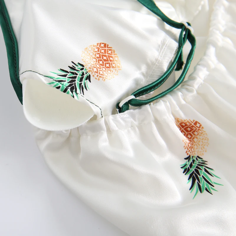 Женский пижамный комплект из 7 предметов шелковые элегантные шорты с принтом топ