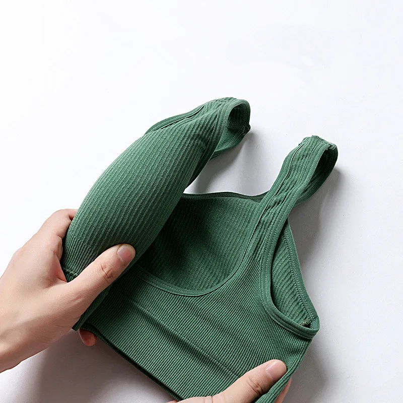 

Women Tank Crop Tops Seamless Underwear Female Streetwear Camis Sports Lingerie Sexy Cropped Top Tee Padded Camisole Femme