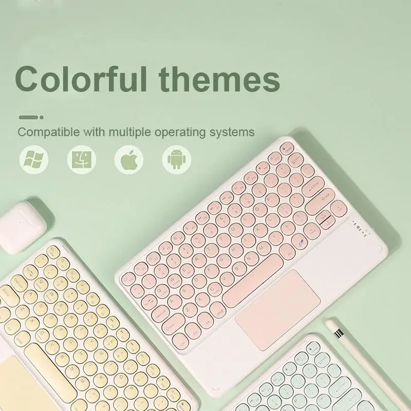 bluetooth keyboard mouse with touchpad for ipad xiaomi pad5 samsung huawei tablet portable wireless mini teclados korean spanish free global shipping