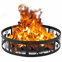 36 metal fire pit ring deer wextra poker bonfire liner for campfire op70842