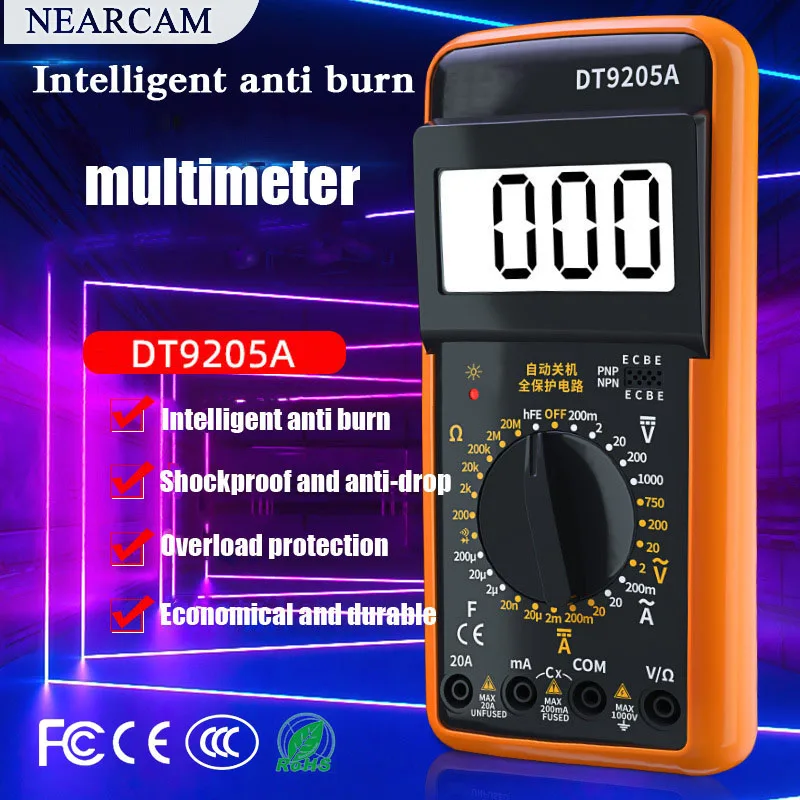 Мультиметр побликам DT9205A Ручной Электронный цифровой дисплей Универсальный