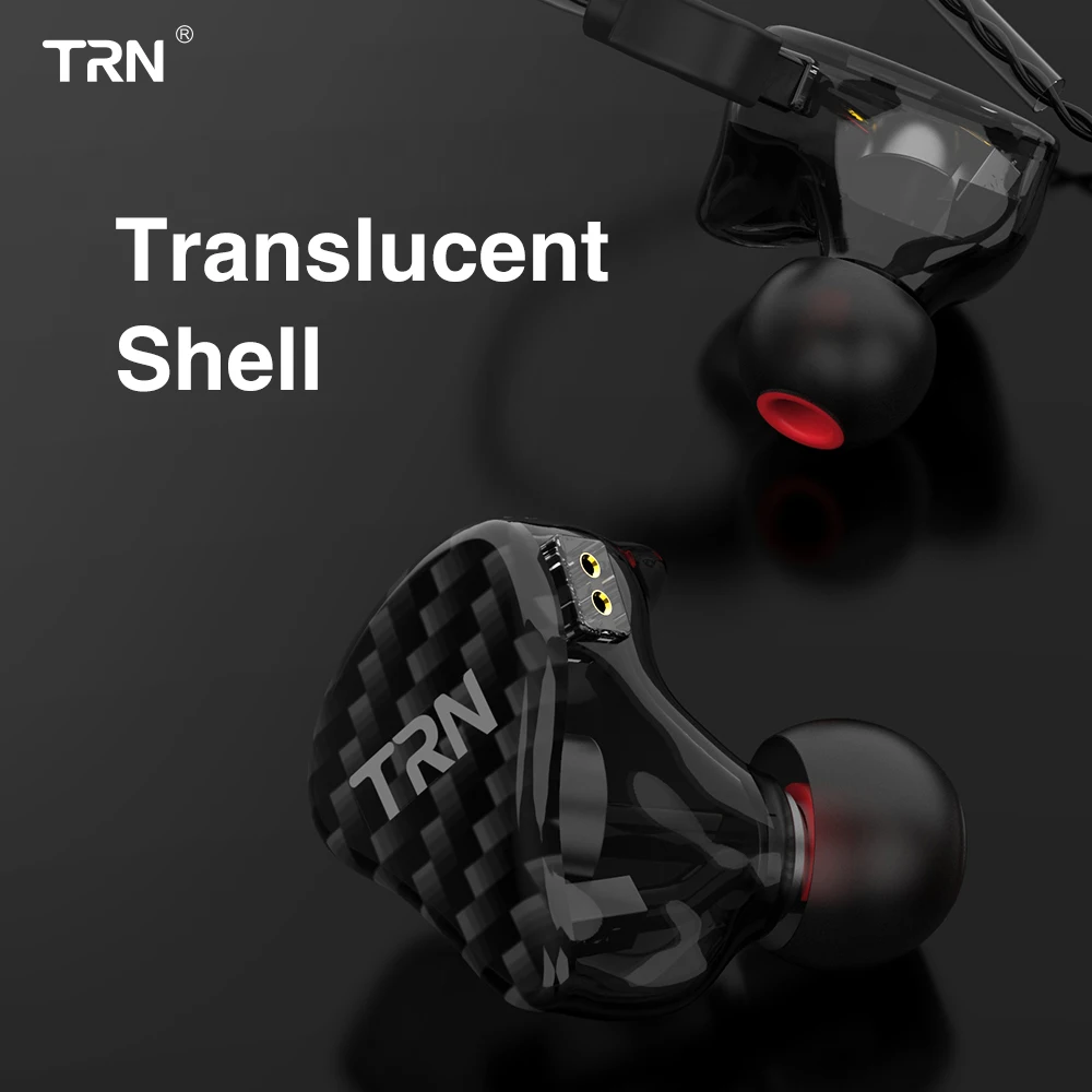TRN H2 Hi Fi наушники вкладыши с динамическим приводом и монитором спортивные для