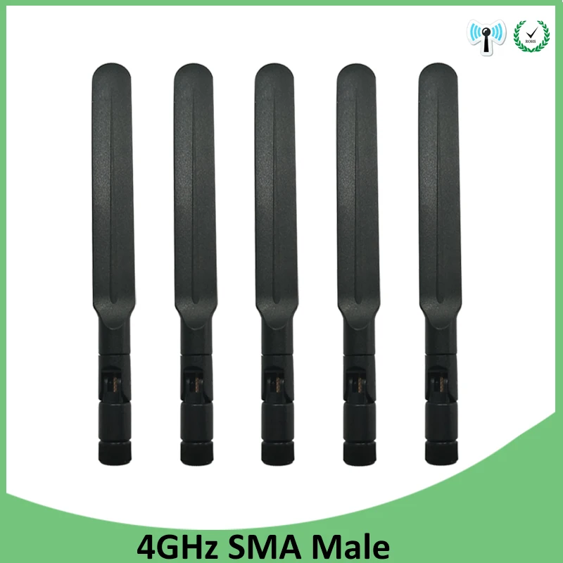 Grandwisdom 5pcs 3G 4G lte antenna 5dbi SMA Male Connector Plug antenne router external repeater wireless modem antene high gain