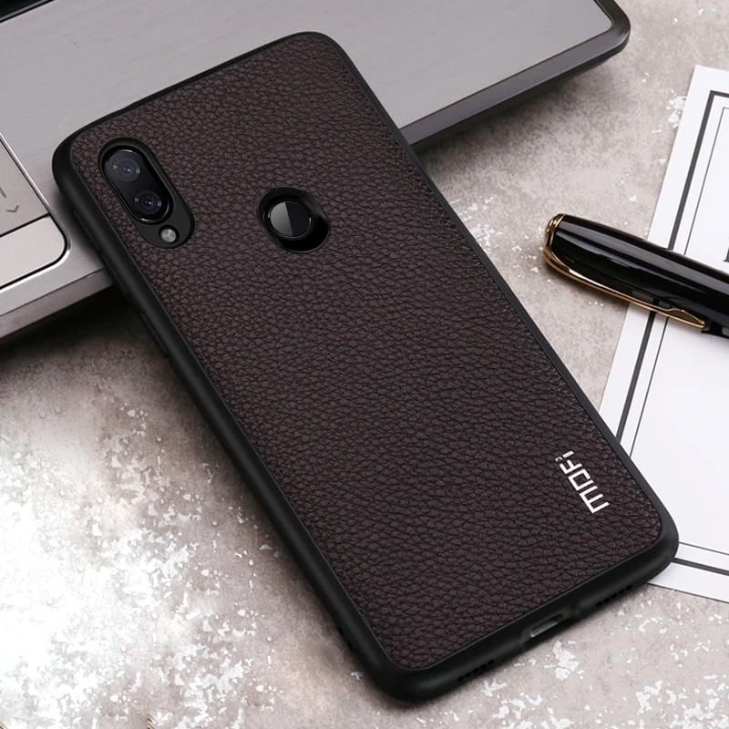 Чехол для Redmi Note 7 чехол Mofi Xiaomi Pro задняя крышка из искусственной кожи с зернистой