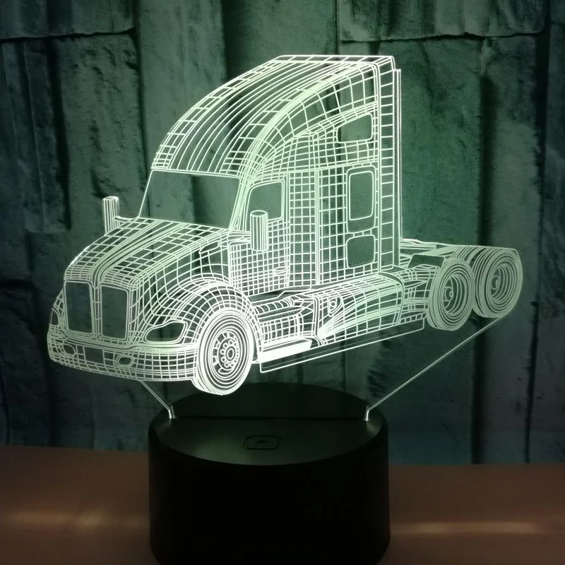 3D светодиодный ночсветильник большой динамический автомобиль с 7 цветсветильник