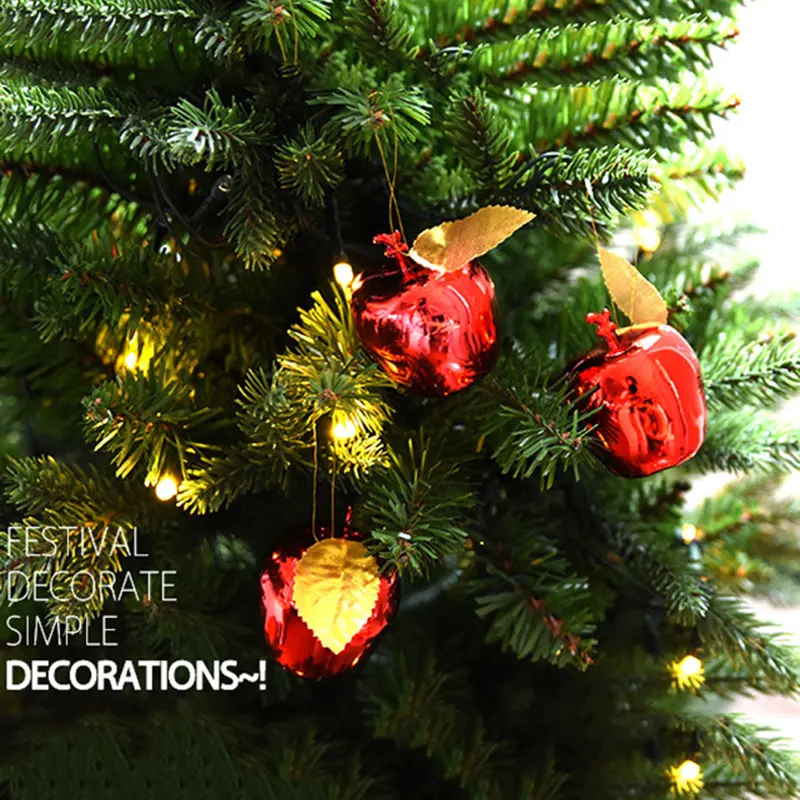 12 шт./пакет кулон в форме яблока 2020 рождественские украшения для дома