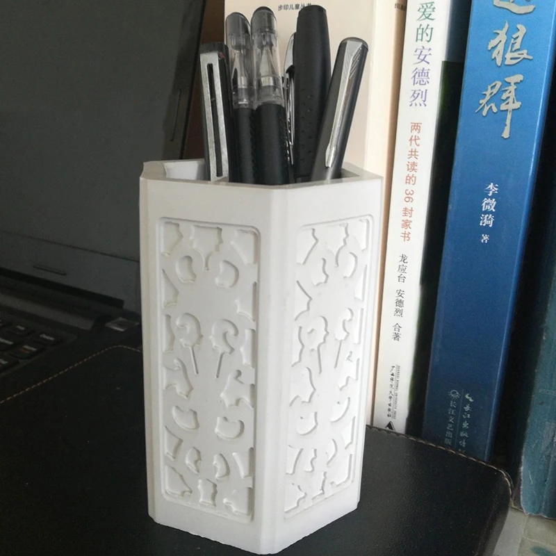 Pen Holder Plaster Molds Hexagon Concrete Silicone Mold Cement Clay Mould Container Vase | Дом и сад