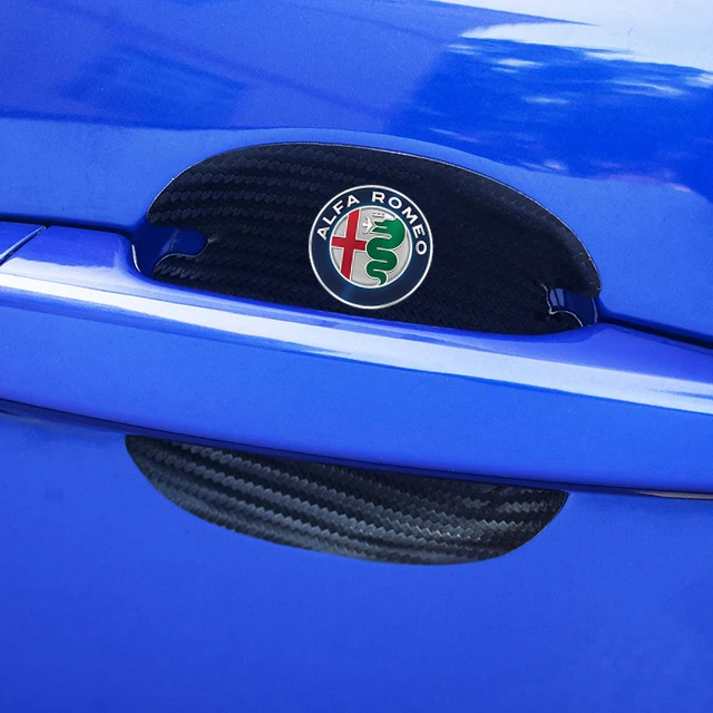 

4Pcs Carbon Fiber Car Door Handle Scratch Protector Stickers leather For Alfa Romeo giulia stelvio giulietta 159 147 156 166 car