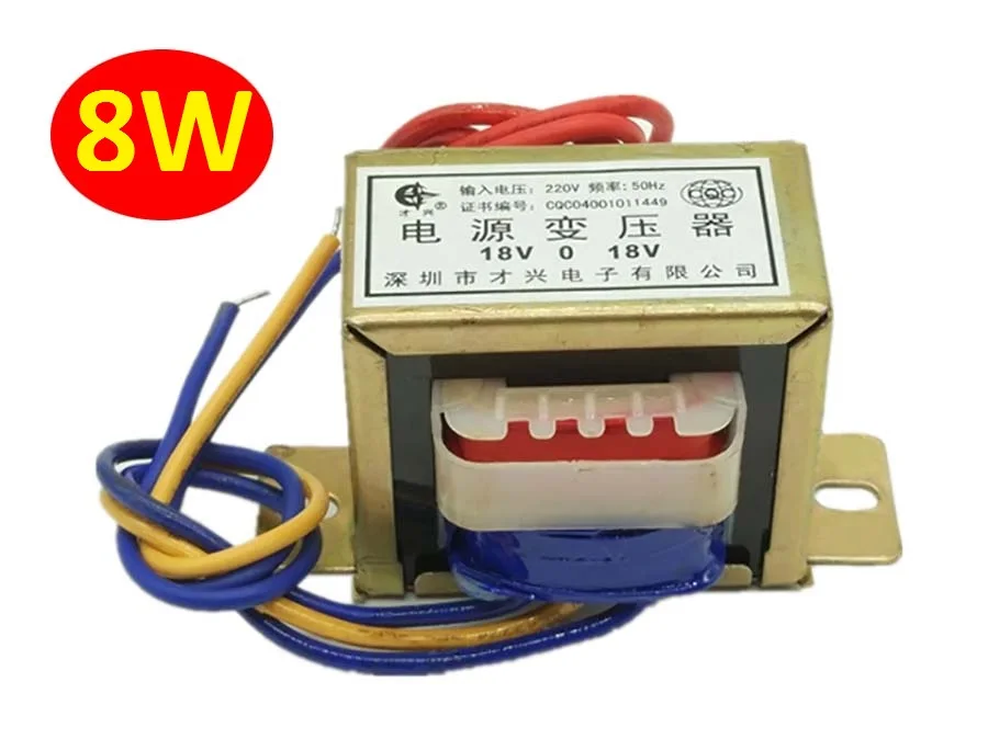 

EI48 8W/VA Power Transformer Input AC 220V/50Hz Output AC Single/Dual 6V 9V 12V 15V 18V Copper Core