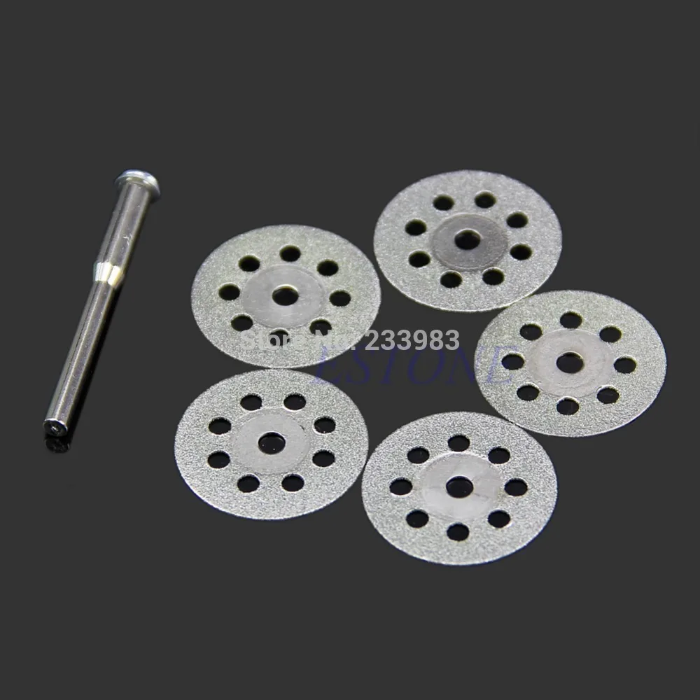 

Mini 22mm 5PCS Sharp Rotary Diamond Cutting Discs Disks Dremel Tools With A Rod