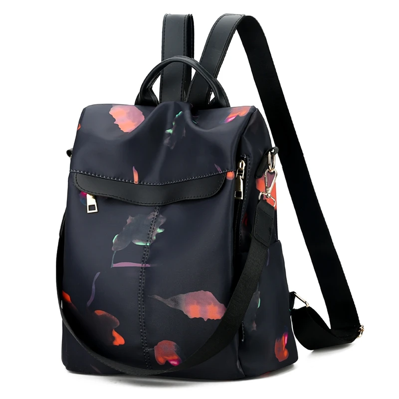 

Women's Printed Oxford Cloth Anti-Theft Outdoor Leisure Large Capacity Travel Backpack