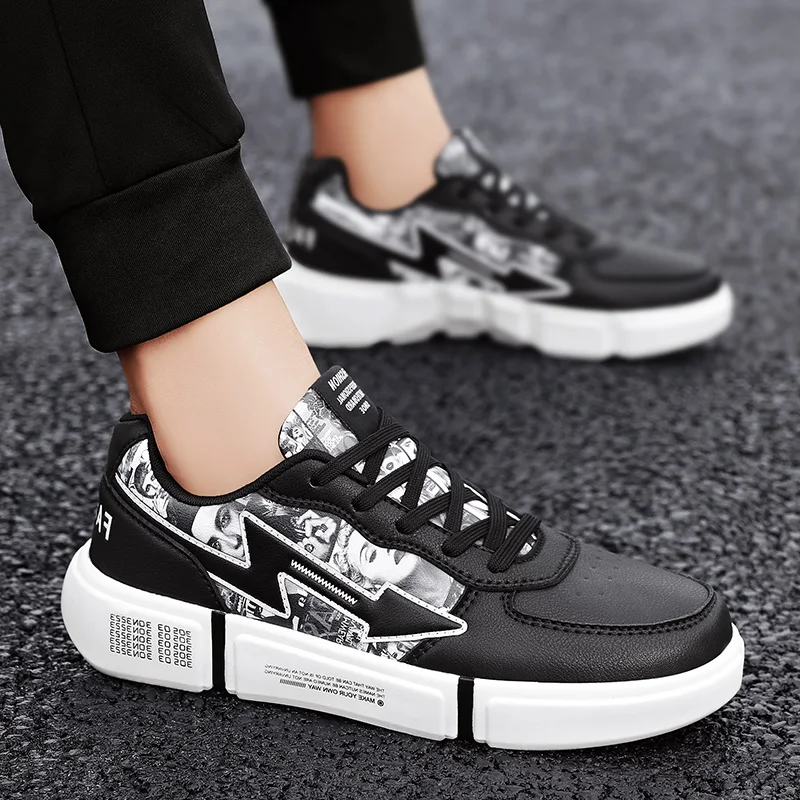 Кроссовки мужские высокие Вулканизированная подошва дышащие на шнуровке