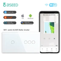 bseed wifi shutter switch smart touch roller blind switch smart 123gang 123 way touch light switch app control google alexa