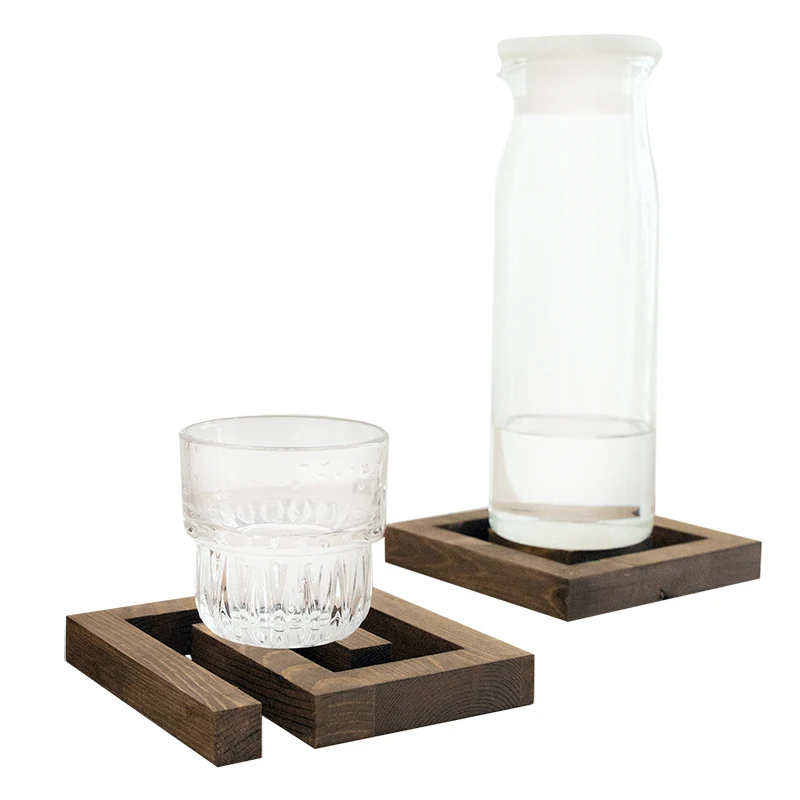 

Japan Style Wooden Heat Resistant Placemat Creative Natural Wood Coasters Anti-Slip Pot/Bowl Holder Cups Drink Coasters