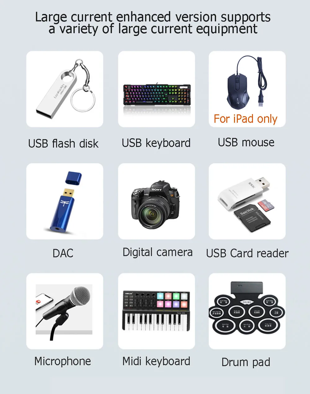 OTG USB адаптер для камеры для lightning ios 13 пианино MIDI клавиатура разъем с зарядным портом для iphone iPad