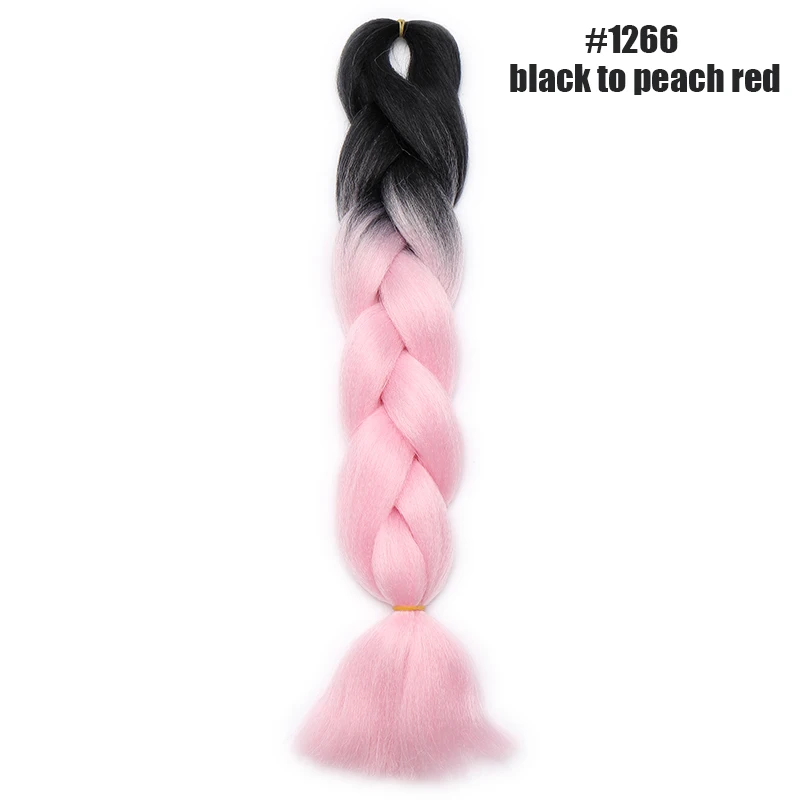 #18 Benahair, 24 дюйма, огромные косички, длинные, Омбре, Джамбо, синтетические косички, вязанные волосы, розовый, фиолетовый, синий, красный, наращивание волос, африканские для женщин - Цвет: #18