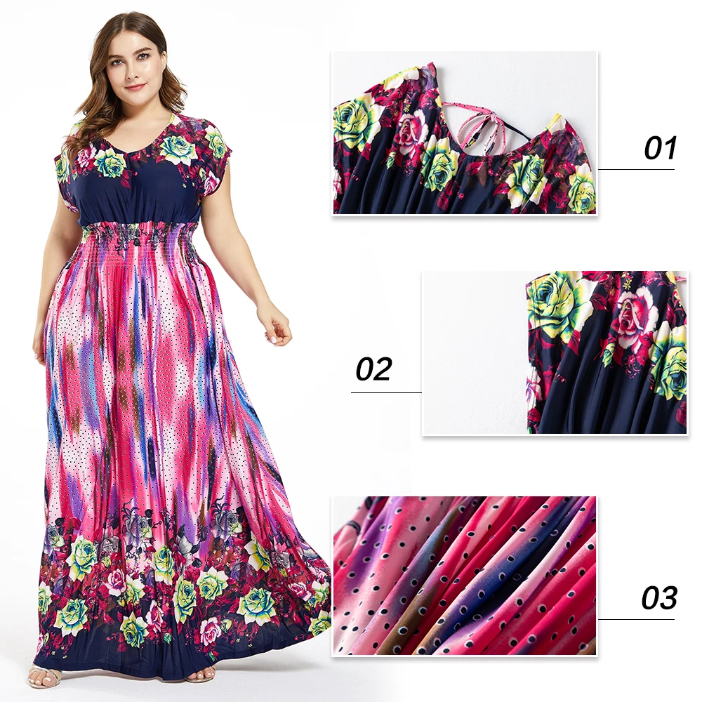 

Vestidos De Verano Plus Size 5XL 6XL 7XL 2020 Long Maxi Dress Sukienka Women Beach Dress Elbise Summer Dresses Strand Jurkjes