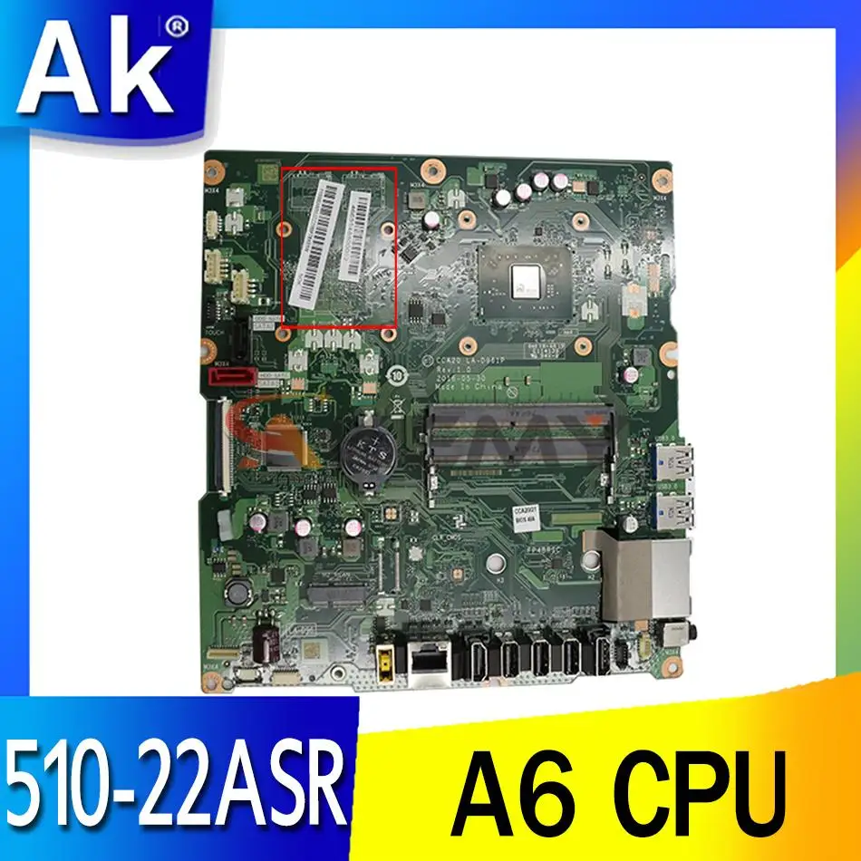 

CCA20 LA-D961P for Lenovo Ideacentre AIO 510-22ASR 510-23ASR All-in-One Motherboard A6 CPU 100% Fully Tested&High quality
