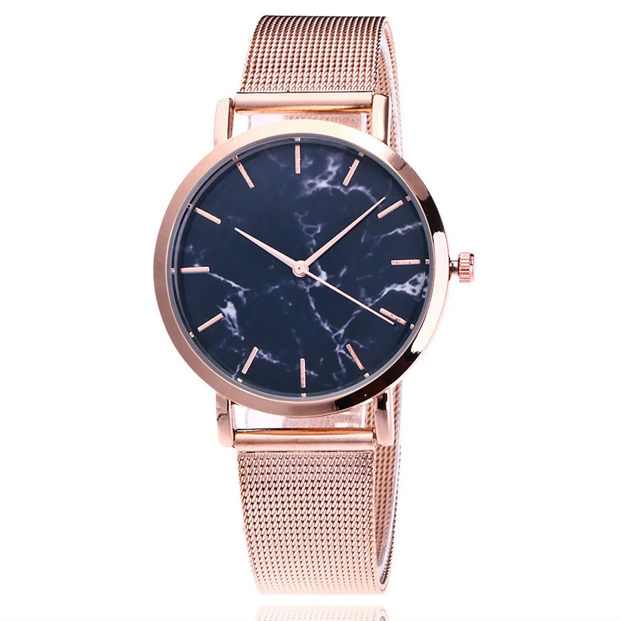 

Simple Watches for women casual female wrist watch creative marble dial rose gold alloy strap ladies quartz watch zegarek damski