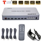 4 порта USB HD KVM Matrix 4X2 двойной монитор 4K @ 60 Гц HDR переключатель сплиттер 4 в 2 Выход HD 2,0 переключатель для USB2.0 клавиатуры мыши ПК