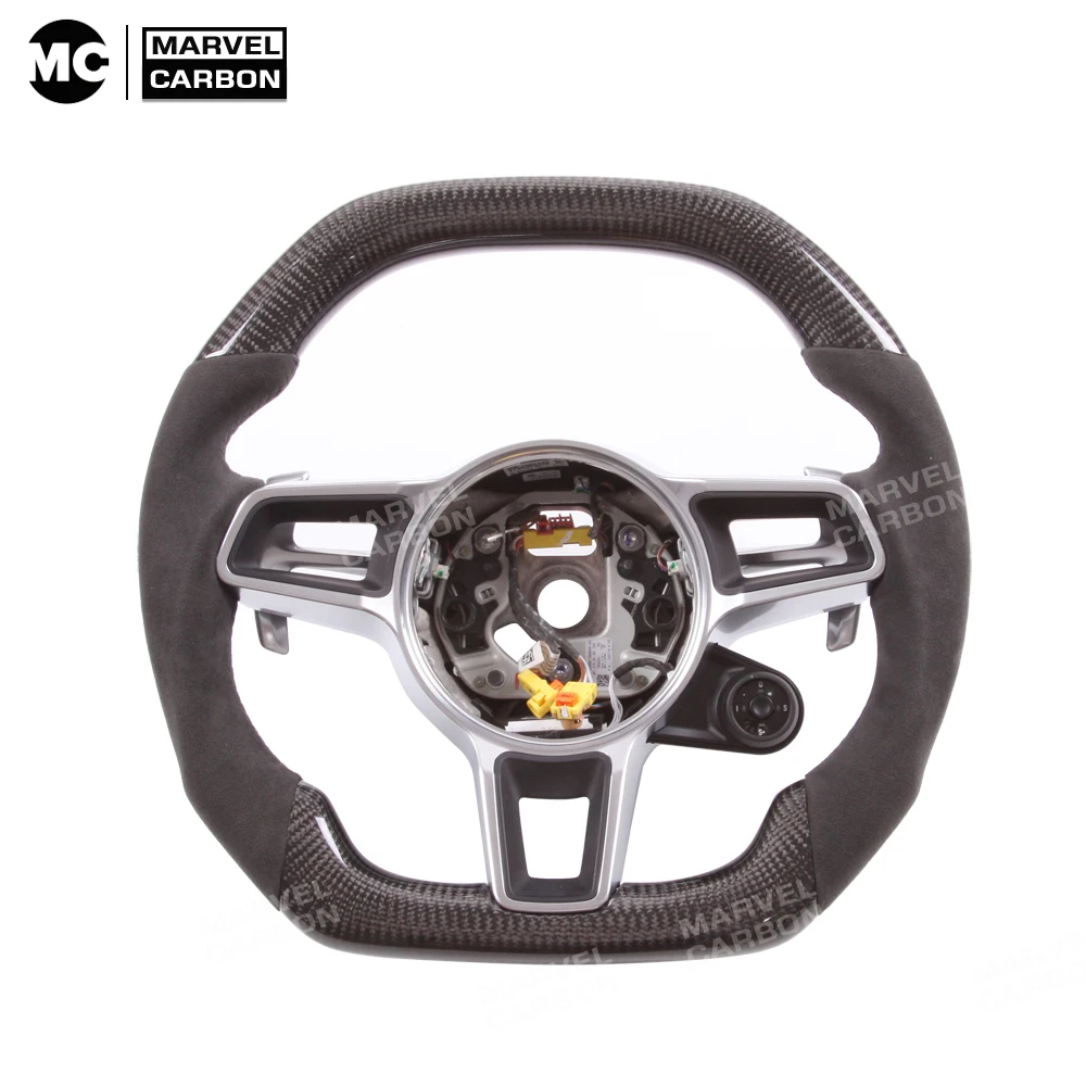 

Carbon Fiber Steering Wheel for Porsche 911 Cayenne Macan Panamera Taycan Boxster Cayman Spyder Tycan Panamera GTS