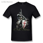 Футболка LIDU с изображением рыцарей темпларов для мужчин и женщин, хлопковая рубашка с коротким рукавом, топ с графическим принтом, на лето