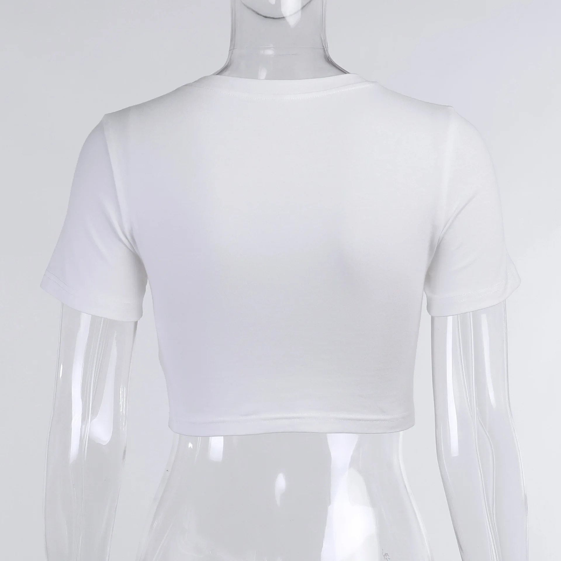 

Y2K Aesthetics Cute Letter Print Basic Baby Tees 2000s Streetwear O-neck Short Sleeve T-shirt Summer 2021 White Crop Top