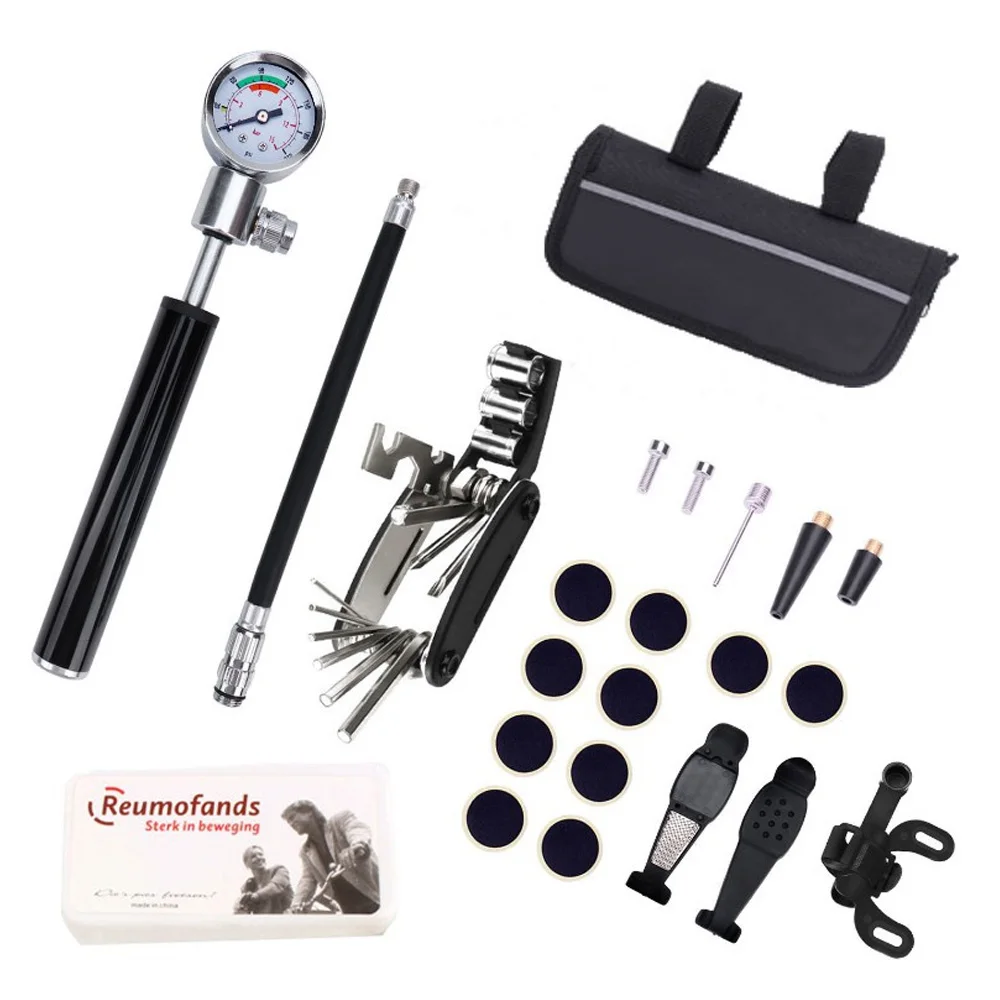 

Bicycle Pump Mini Portable Aluminum Alloy Bike Air Pump Tire Lever Patch Repair Tools Set Cycling Inflator Hand Pump