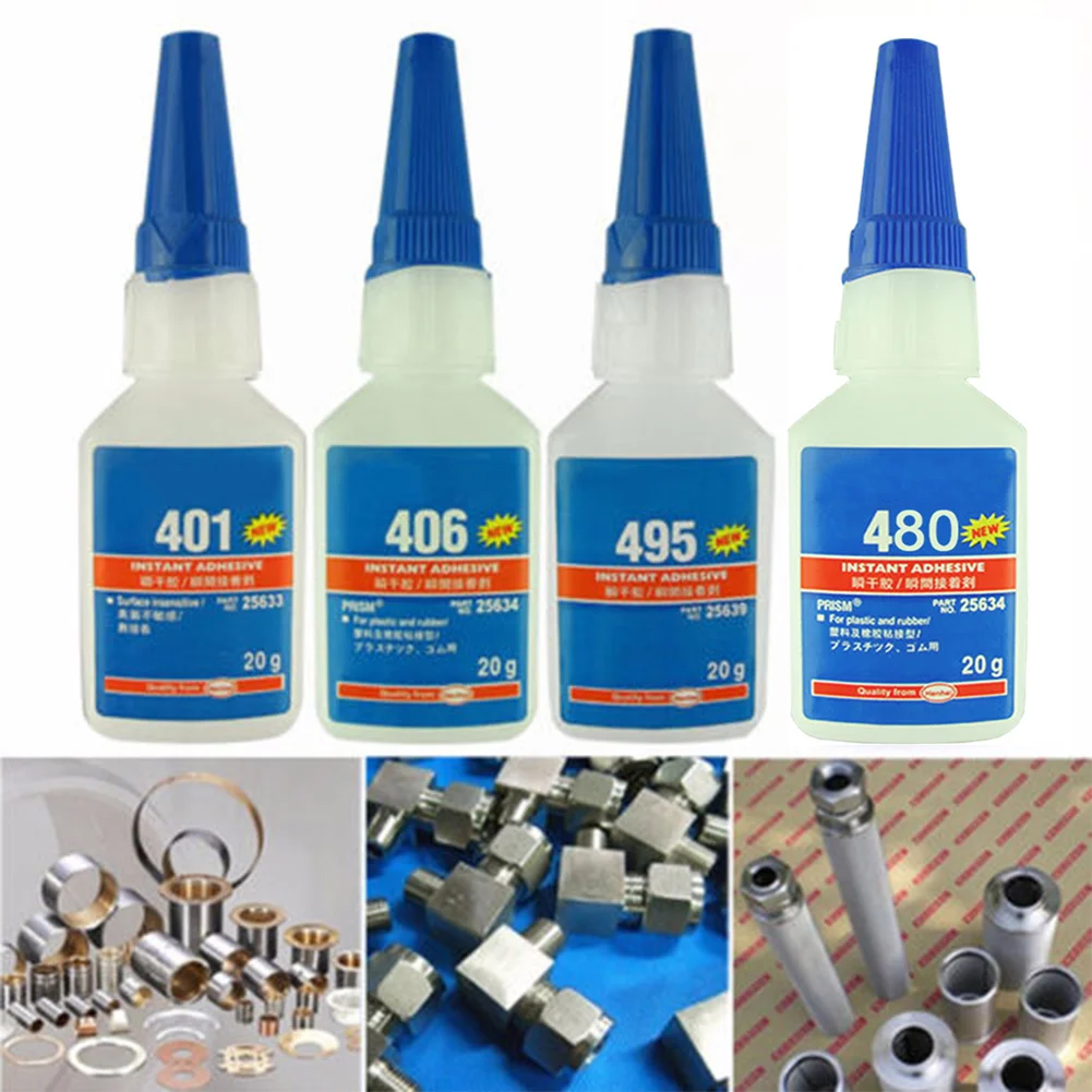 

Instant Adhesive 20g Bottle For Plastic/Wood Super Glue Liquid Glue Strong Quick-drying For Office/School 406/480/403/495