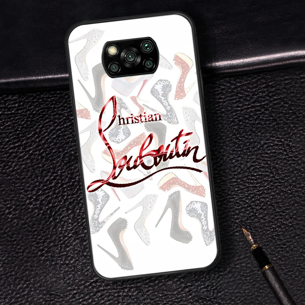 

French Brand Christian-Louboutins Phone Case Cover Hull For Xiaomi Mi A2 A3 8 9 SE 9T 10 10T Lite Pro Ultra Poco X3 black Coque