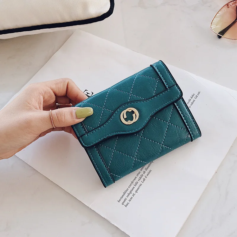 Navy blue Женские кошельки, Маленький модный брендовый кожаный кошелек для женщин, женская сумка для карт, женский клатч, Женский кошелек, кошелек с зажимом для денег - Цвет: Navy blue