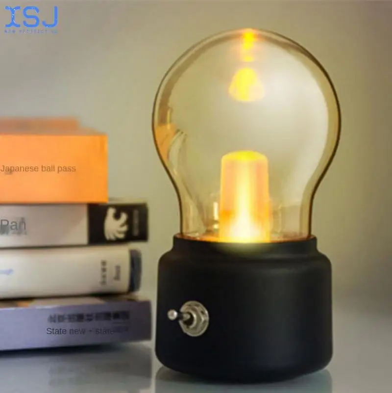 

Creative Retro Nostalgic British Bulb Lamp Charging Usb Bedside Atmosphere Lamp Kitchen Cabinet Dark Light Small Electric Lamp