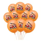 10 шт.лот автомобиль пожарная машина воздушный шар мультфильм пожарный грузовик тема латексный шар Дети Baby Shower Мальчик Дети День Рождения Декор