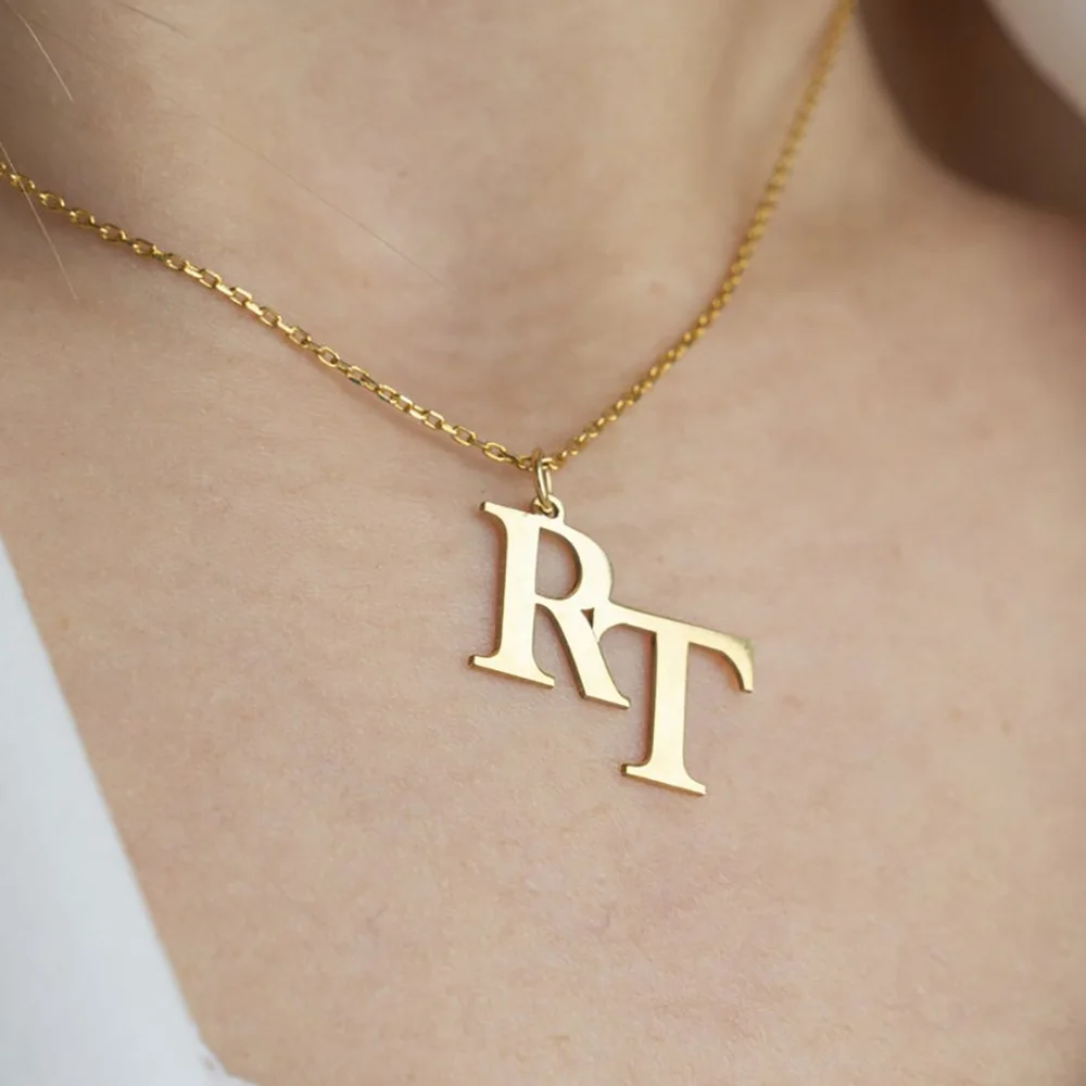 

Fils Custom Necklaces-2 Initial Letters Custom Personalized Necklace For Women-Mother Gift-Gold Necklace-Stainless Steel Jewelry