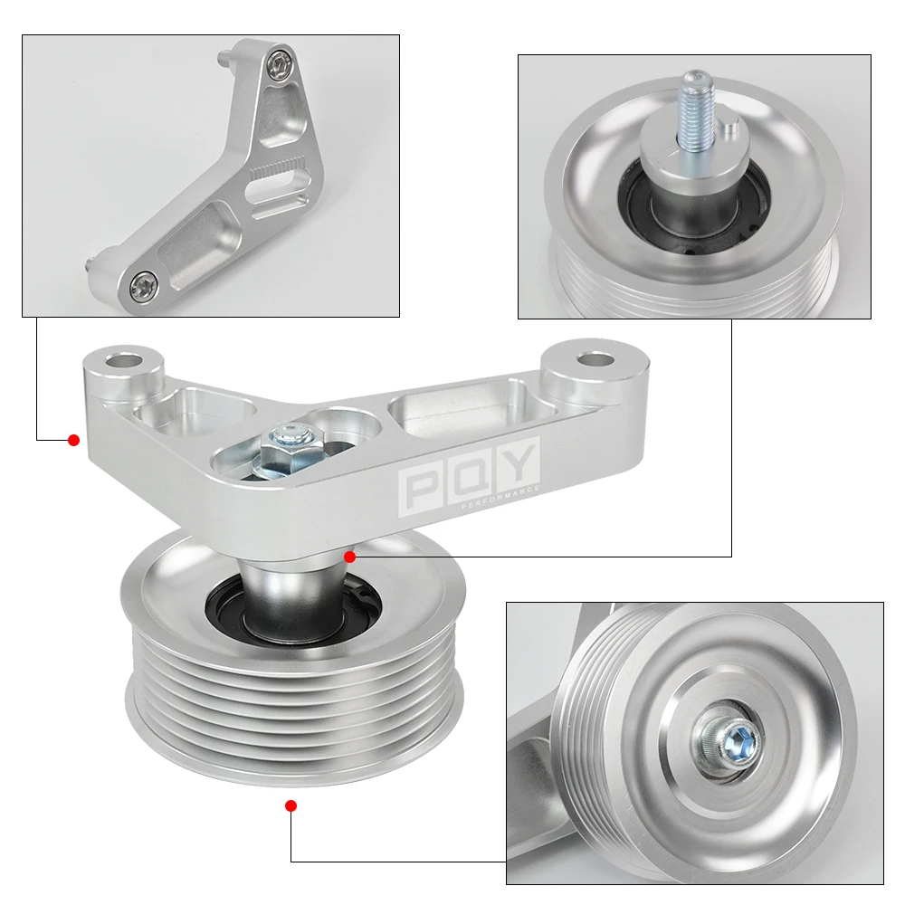 

PQY - Adjustable EP3 Pulley Kit For Honda 8th 9th Civic All K20 & K24 Engines with Auto Tensioner Keep A/C Installed CPY01/02