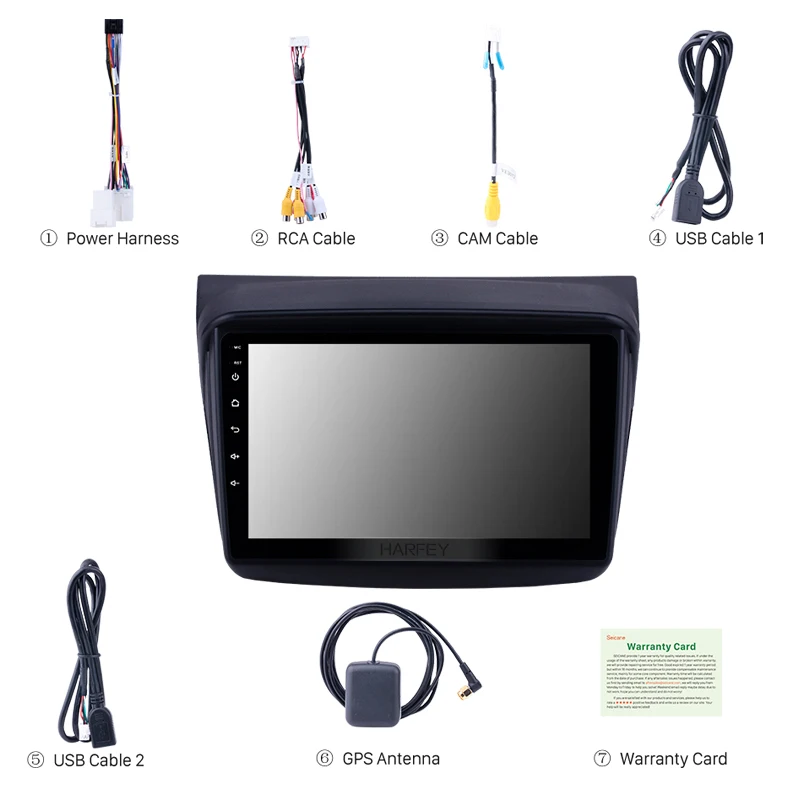 Harfey Android 9 0 Автомобильный GPS радио для MITSUBISHI PAJERO Sport/L200/2006 + Triton/2008 2010 2din